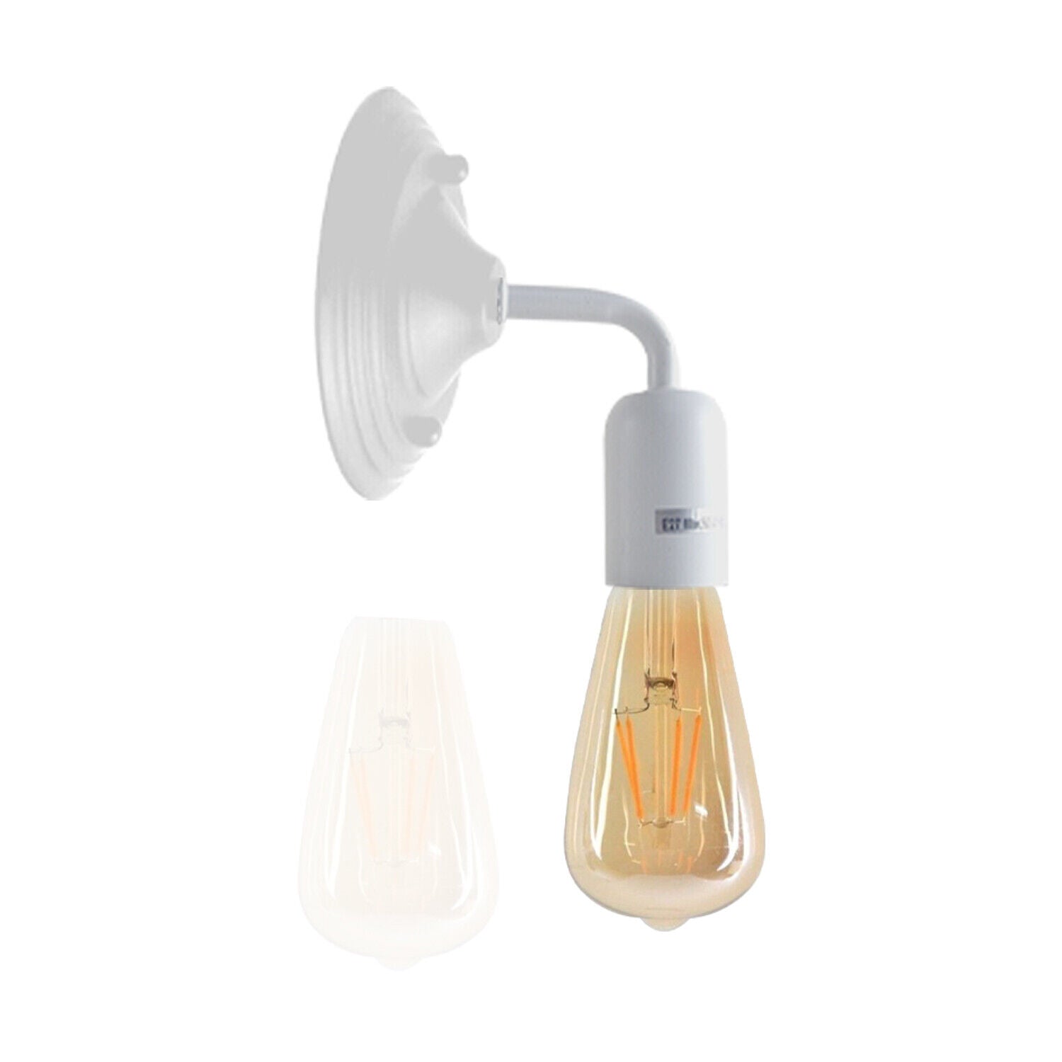 Industrial Vintage Metal Wall Sconce: Retro E27 LED Fixture, White Finish
