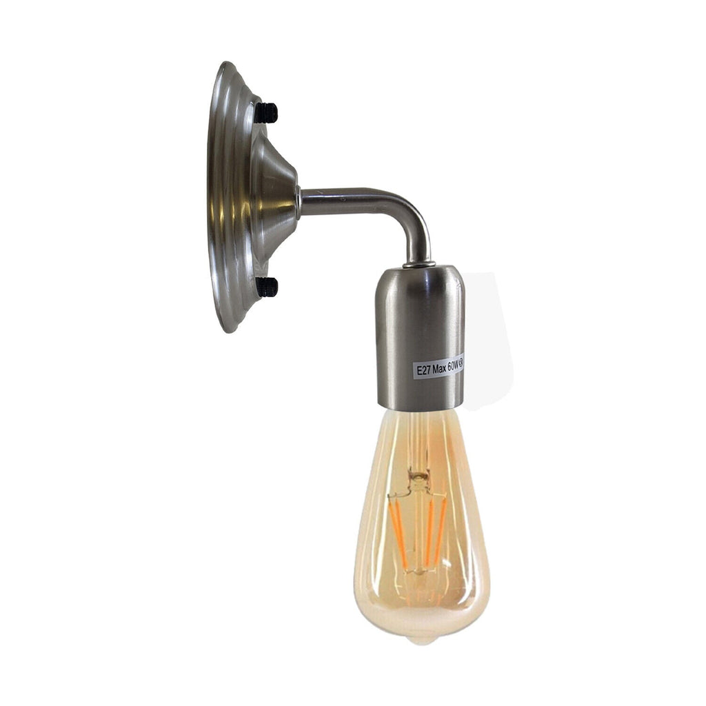 Elegant Industrial Vintage Retro Satin Nickel Wall Sconce Light Lamp