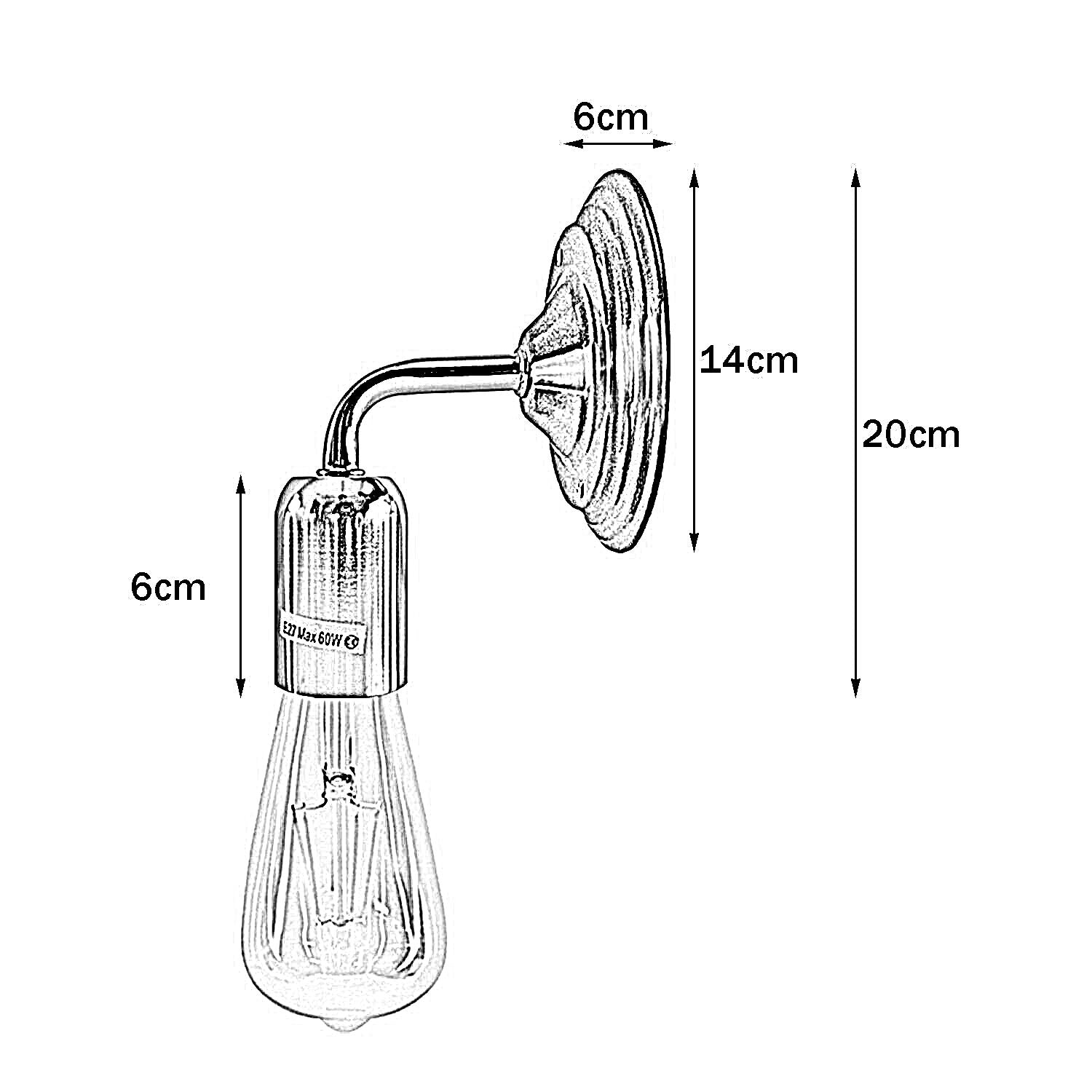 Elegant Industrial Vintage Retro Satin Nickel Wall Sconce Light Lamp