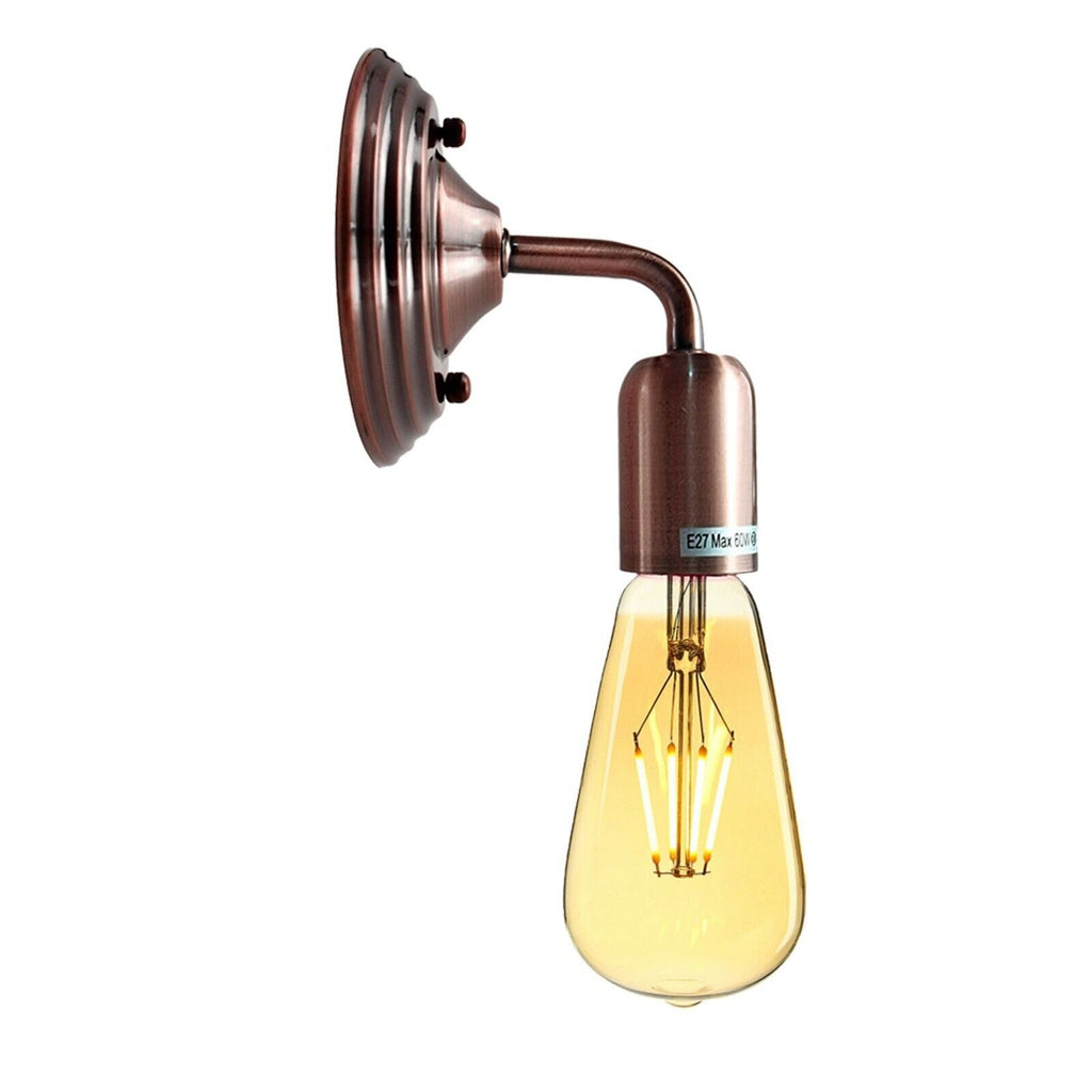 Vintage Industrial Copper Metal E27 LED Rustic Wall Sconce Light Fixture