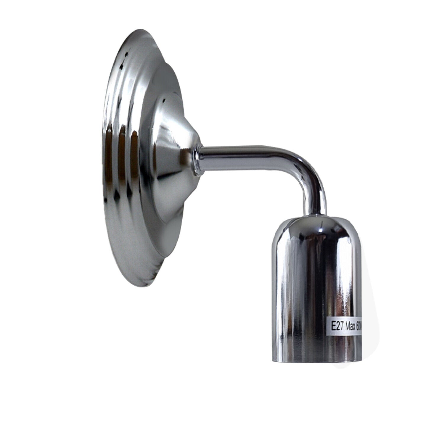 Vintage Industrial Chrome Wall Sconce Lamp - Retro Metal Light Fixture E27