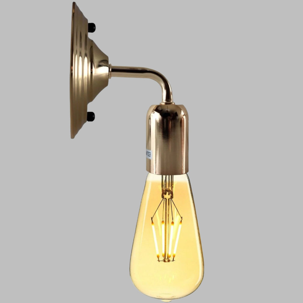 Chic Industrial Vintage French Gold Wall Sconce Light: Polished Retro Fixture