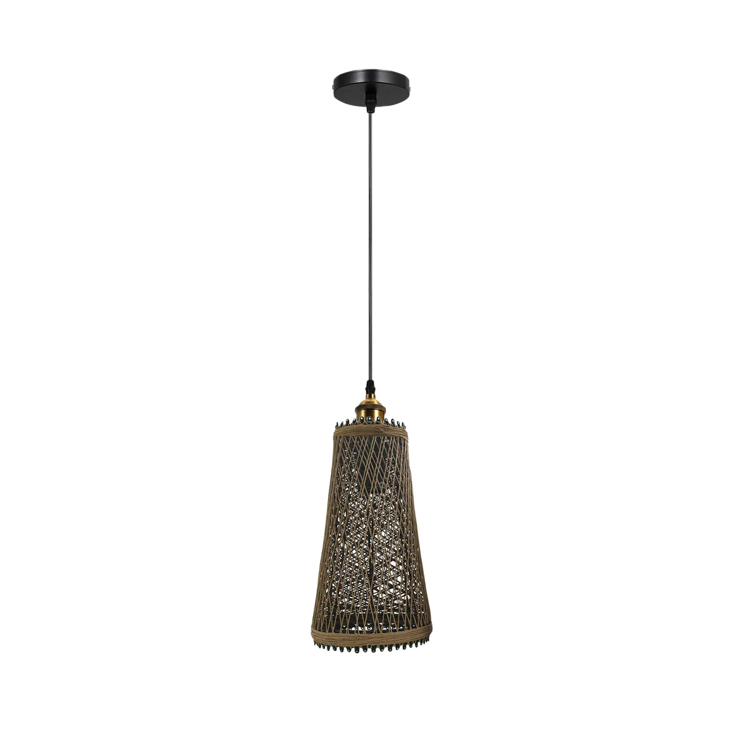 Natural Rattan Ceiling Pendant Light Shade E27 Base Boho Style Chandelier