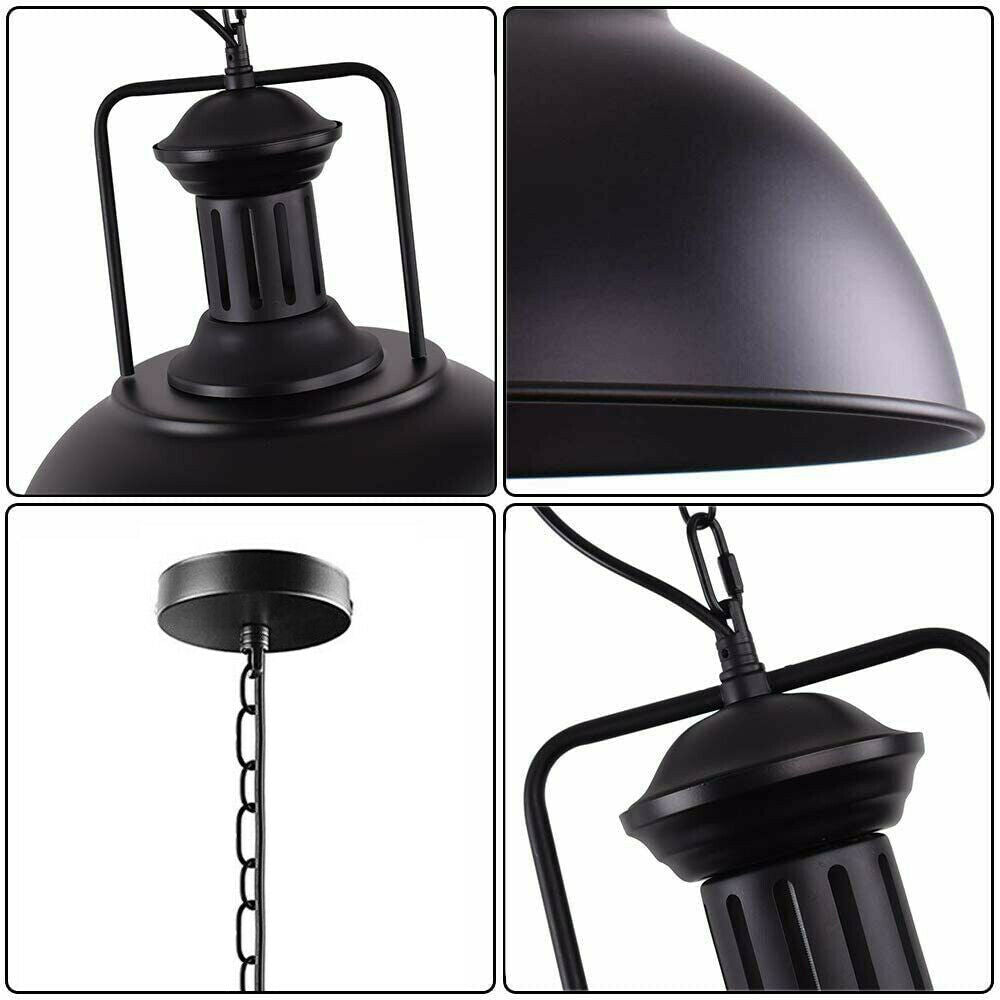 Modern Industrial Matt Black Hanging Chain Pendant Light Fixture for Kitchen Island