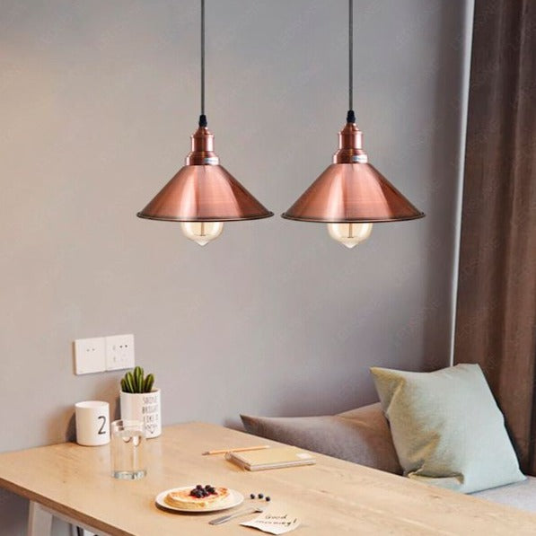 Elegant Rose Gold Industrial Cone Pendant Light Fixture for Modern Kitchen Bedroom