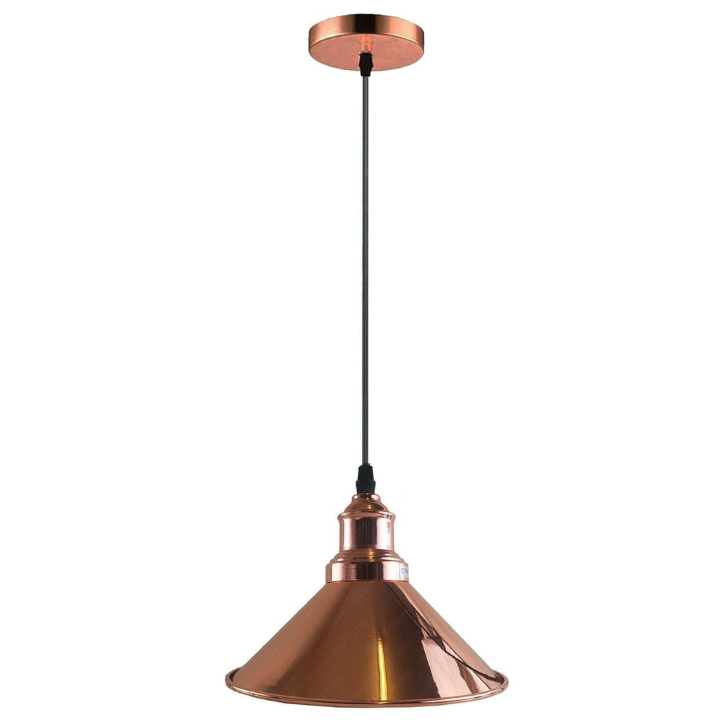 Elegant Rose Gold Industrial Cone Pendant Light Fixture for Modern Kitchen Bedroom