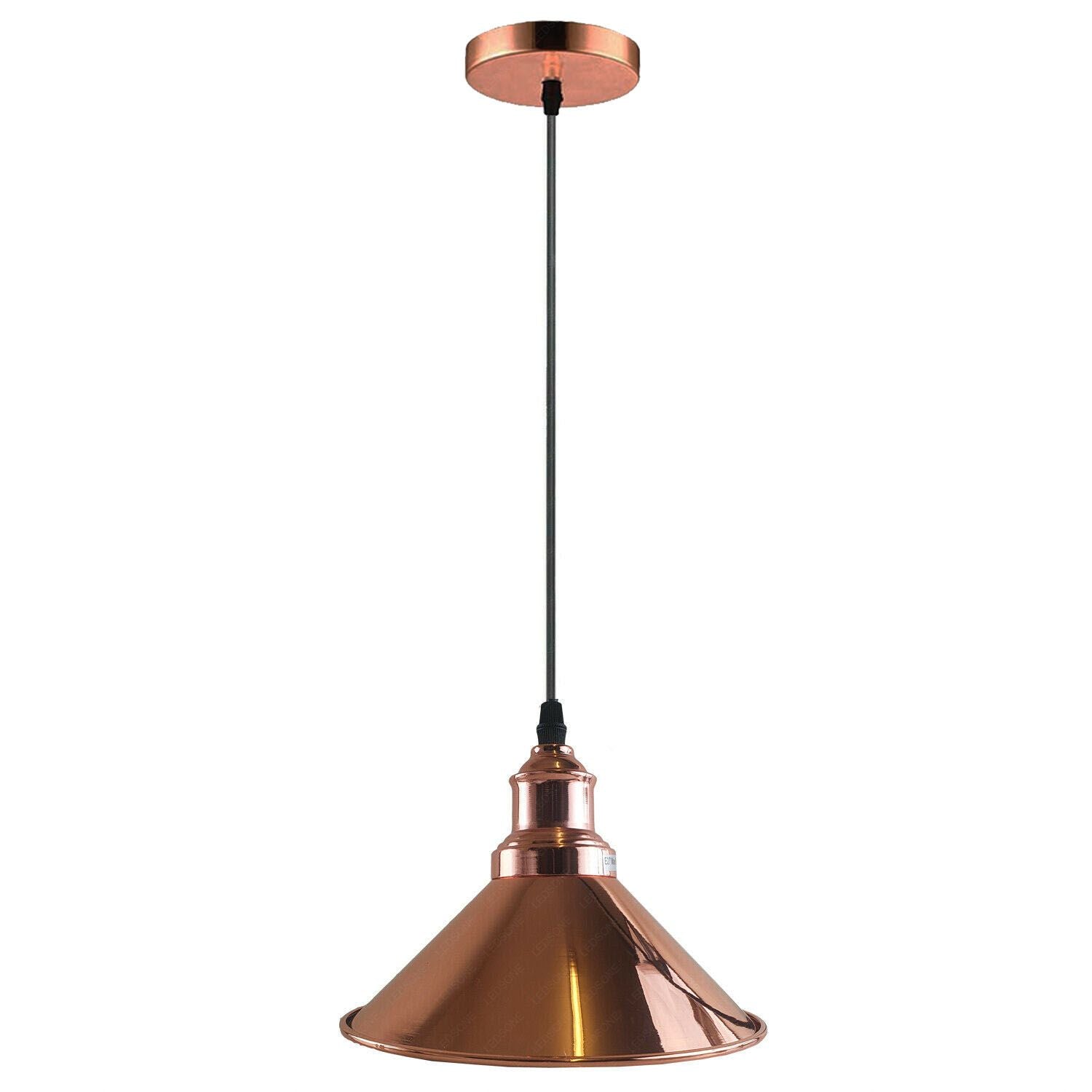 Elegant Rose Gold Industrial Cone Pendant Light Fixture for Modern Kitchen Bedroom