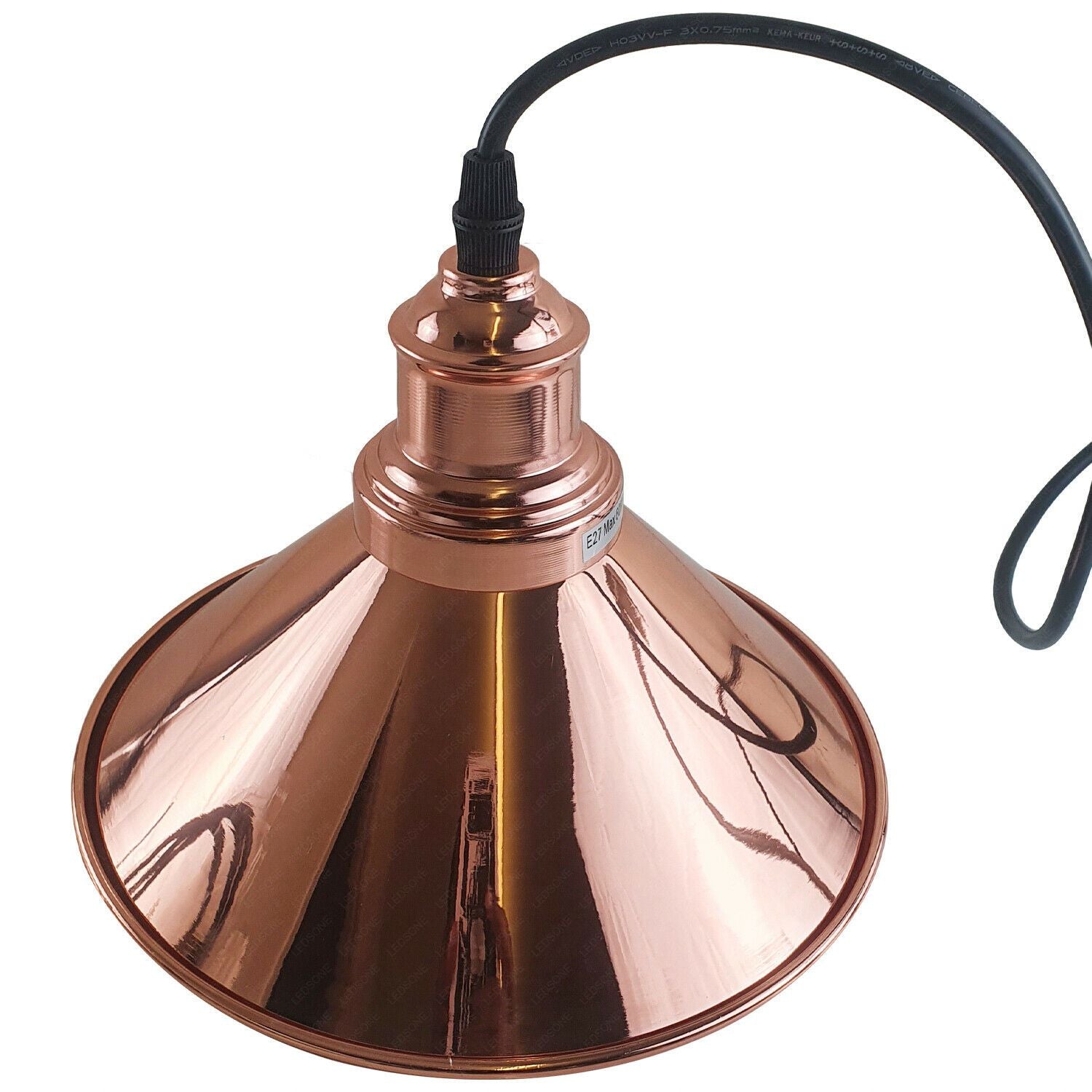 Elegant Rose Gold Industrial Cone Pendant Light Fixture for Modern Kitchen Bedroom