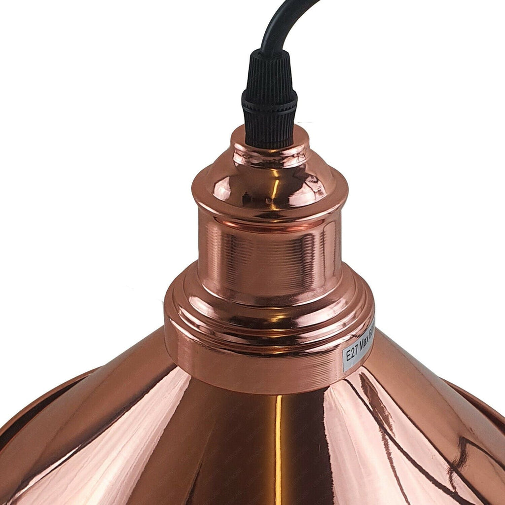 Elegant Rose Gold Industrial Cone Pendant Light Fixture for Modern Kitchen Bedroom