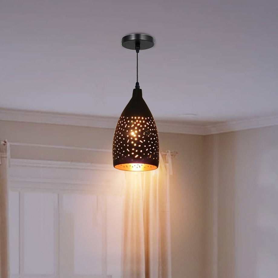 Vintage Industrial Black Gold Metal E27 Dimmable Ceiling Pendant Light Fixture