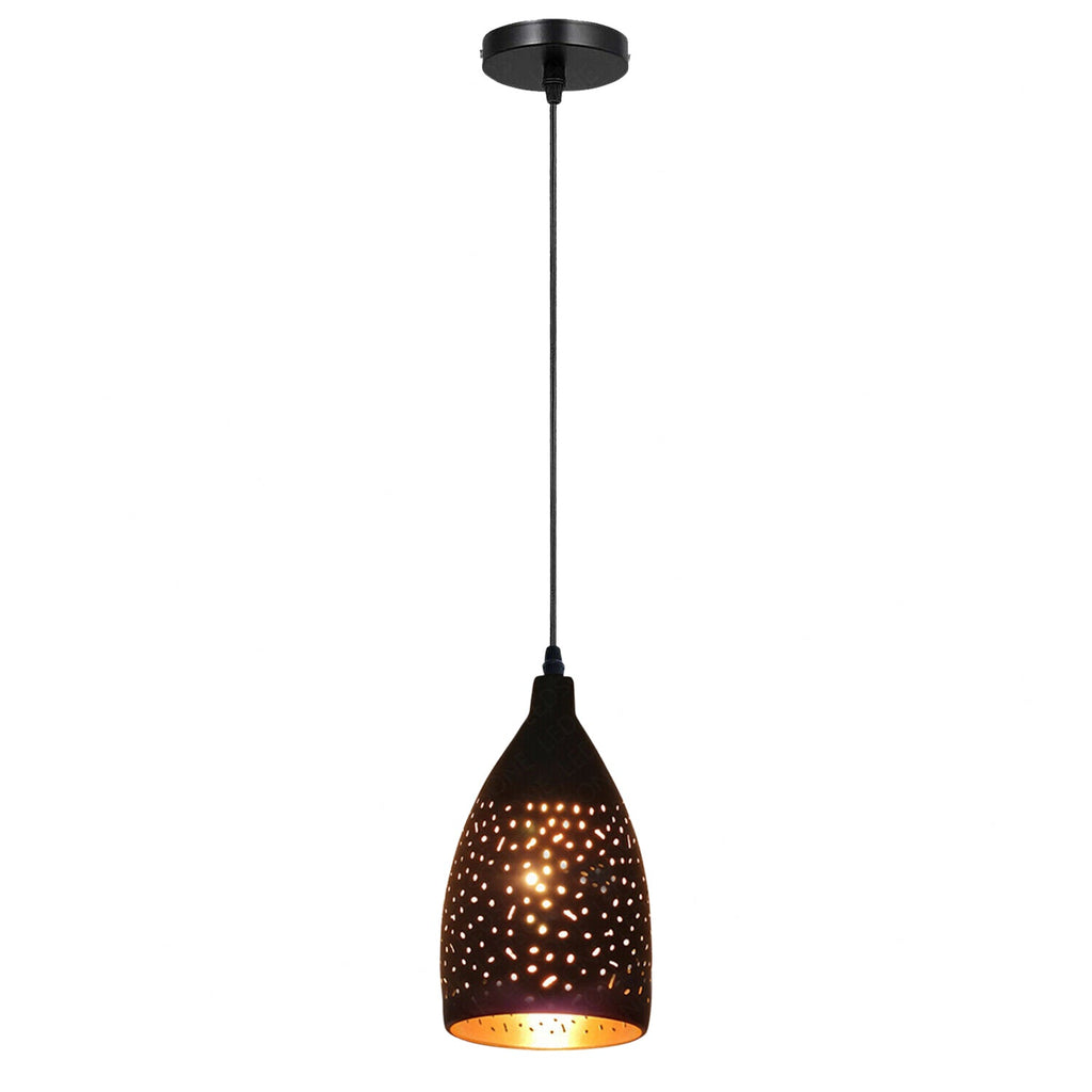 Vintage Industrial Black Gold Metal E27 Dimmable Ceiling Pendant Light Fixture