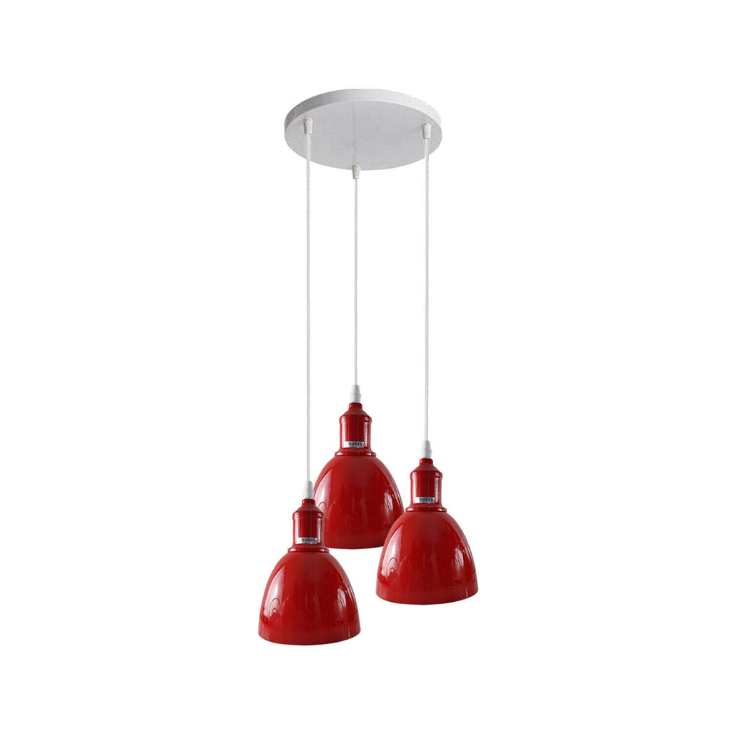 Ceiling Pendant Light Red 3- Shade Lighting~3904