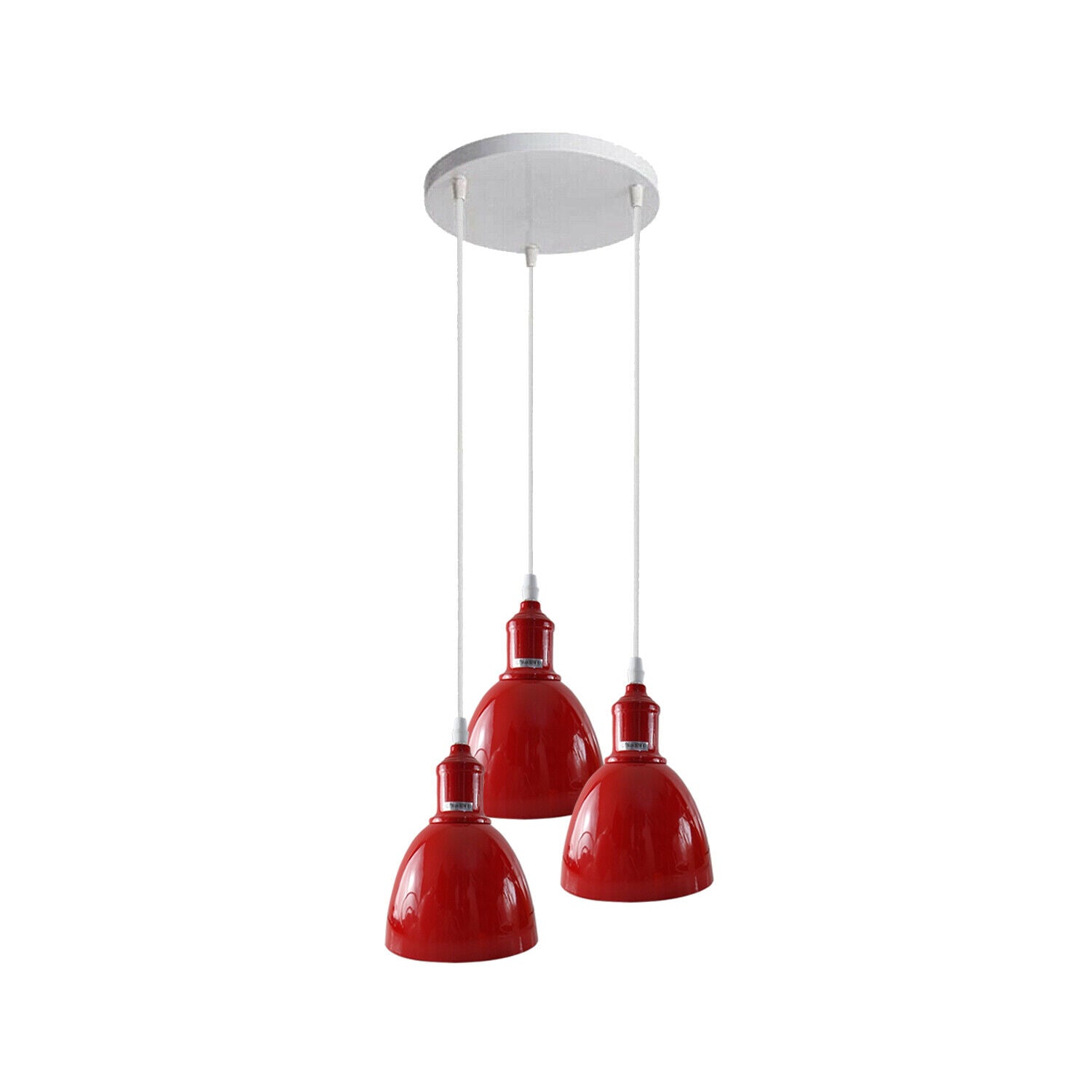Ceiling Pendant Light Red 3- Shade Lighting~3904