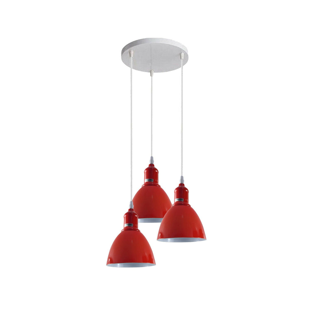 Modern Industrial 3-Light Cluster Pendant, E27 Base, Multicolour Ceiling Fixture