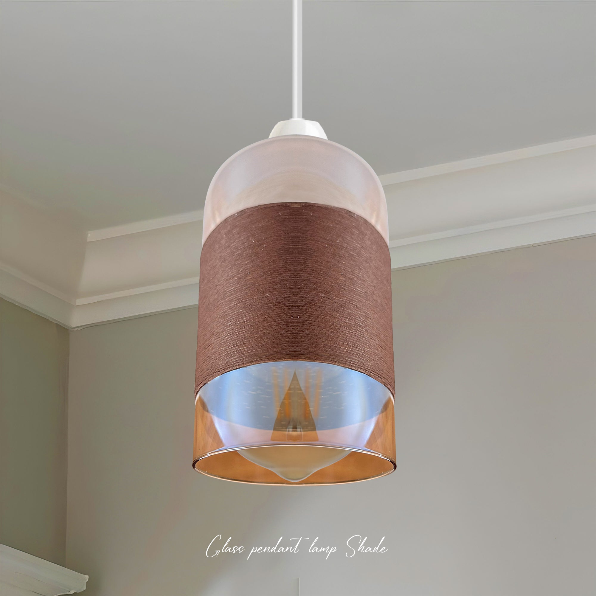 Elegant Floral Glass Pendant Lamp Shade, Easy Fit, Modern Decorative Chrome Finish
