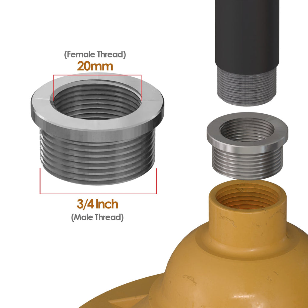 Durable Metal Conduit Reducing Bush Converter 20mm Female to 3/4 Inch Male