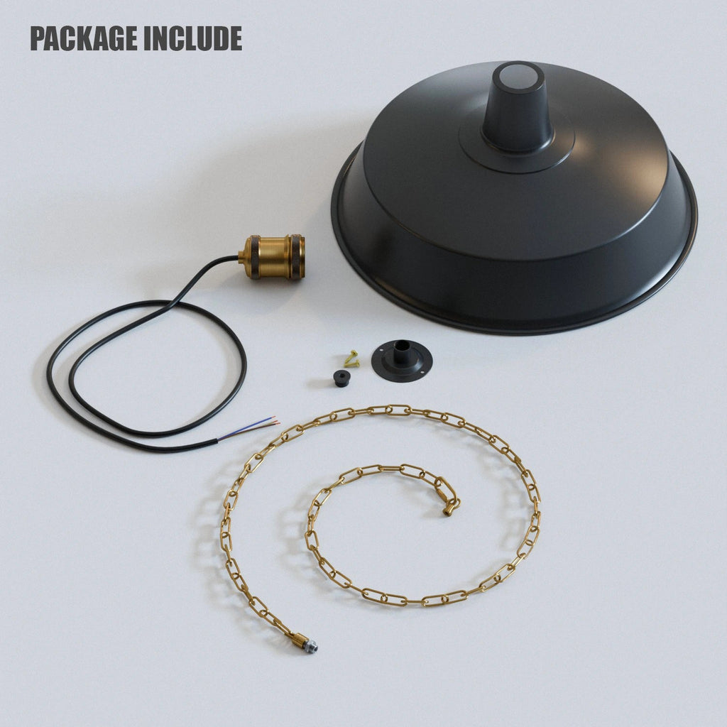 Black Metal Ceiling E27 Conduit Pendant Light Kit -5647