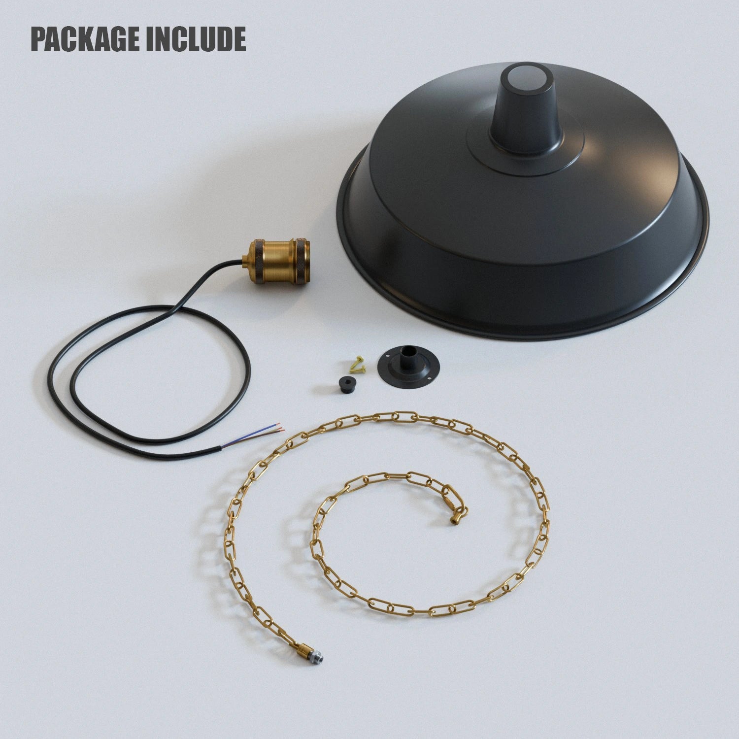 Black Metal Ceiling E27 Conduit Pendant Light Kit -5647
