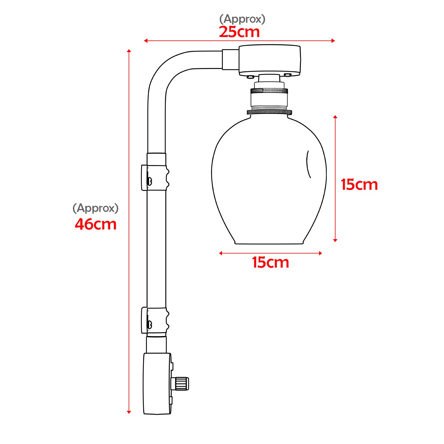 Industrial Vintage Conduit Pipe Wall Light with Glass Shade Kit