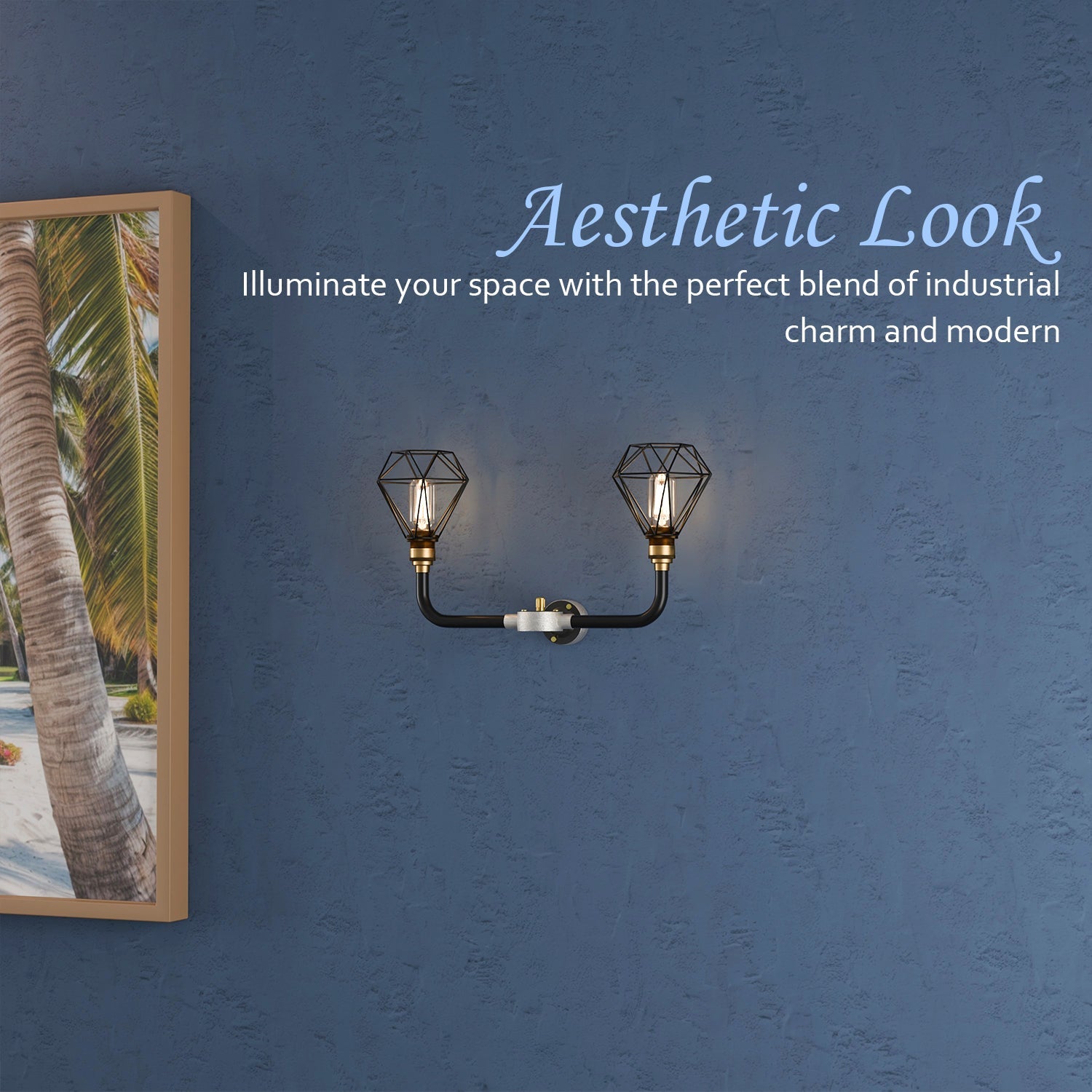 Industrial Conduit 2 way Diamond cage wall Light Kit Lamp ~ 5691