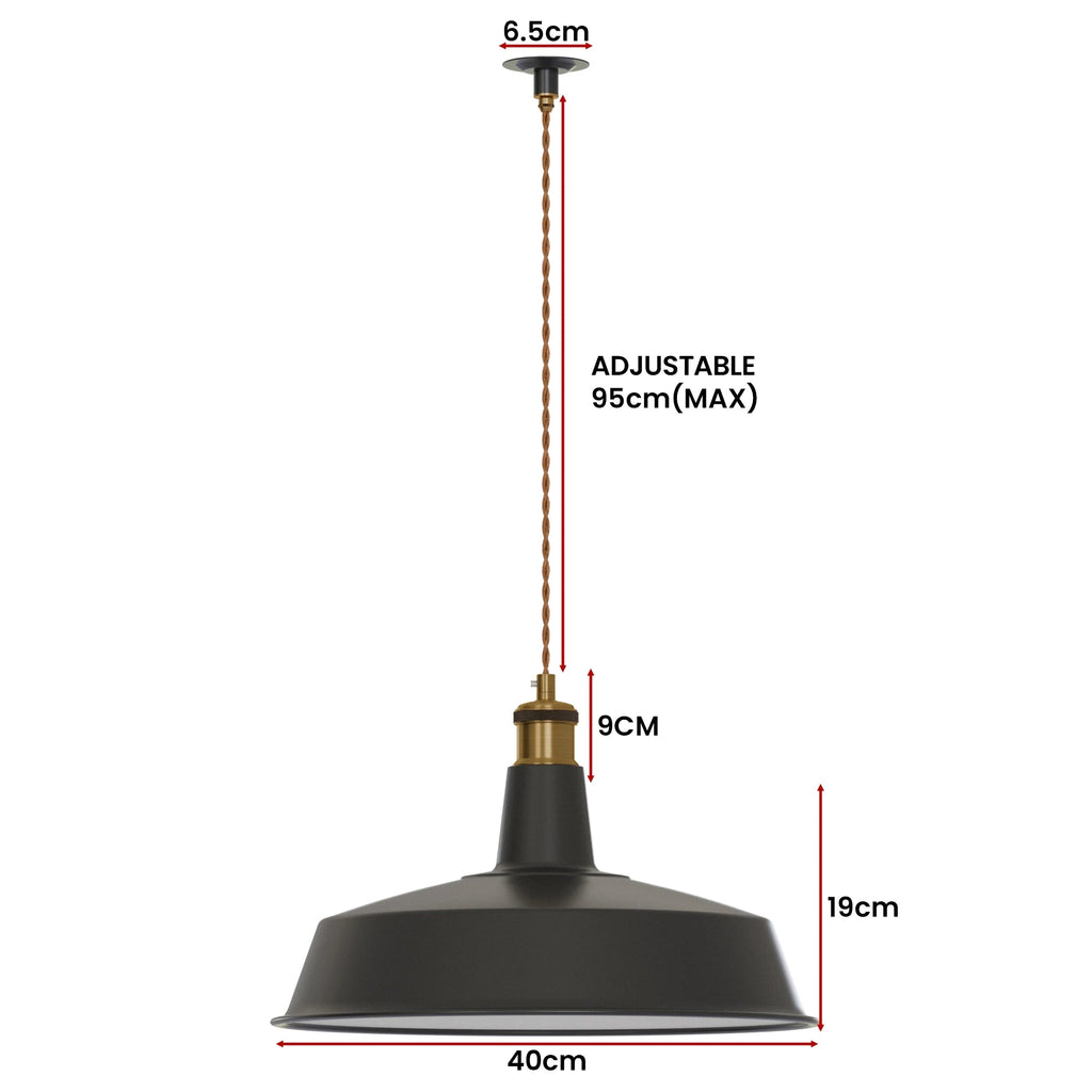 Black Metal Ceiling E27 Conduit Pendant Light Kit -5647