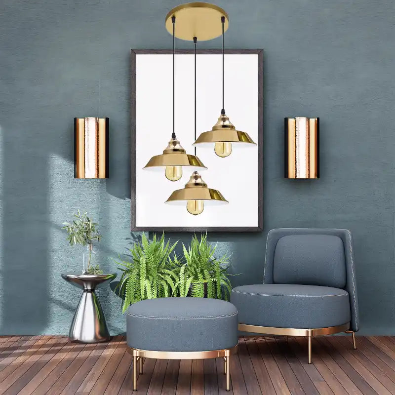 Vintage Industrial 3-Light Metal Ceiling Pendant Lamp E27 Retro Style