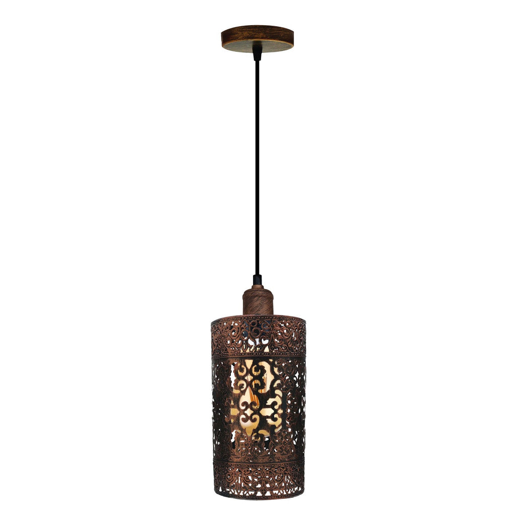 Vintage Industrial Metal Cage E27 Pendant Light, Adjustable Hanging Fixture