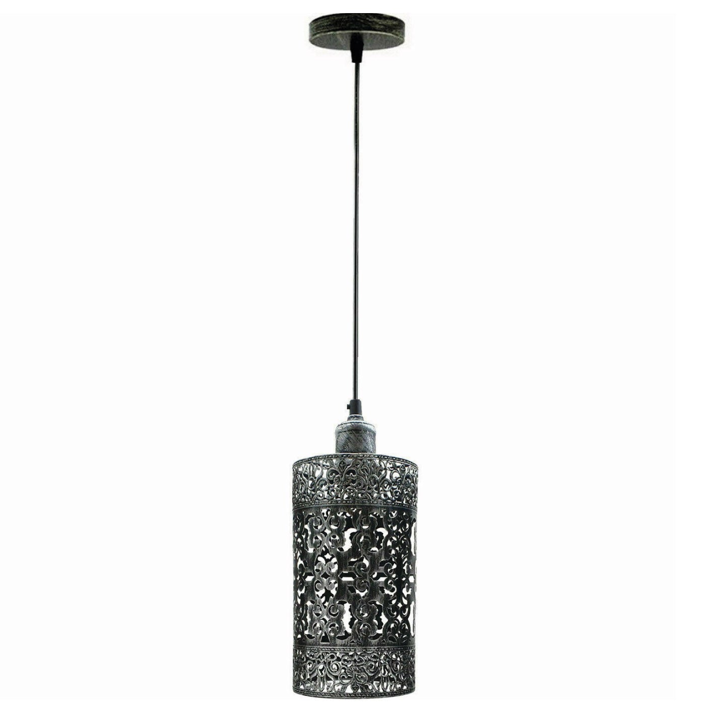 Vintage Industrial Metal Cage E27 Pendant Light, Adjustable Hanging Fixture