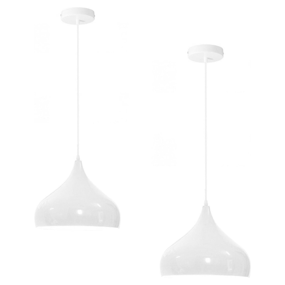 Industrial Vintage Metal Dome Pendant Light Fixture, Dimmable E27 Base Ceiling Lamp