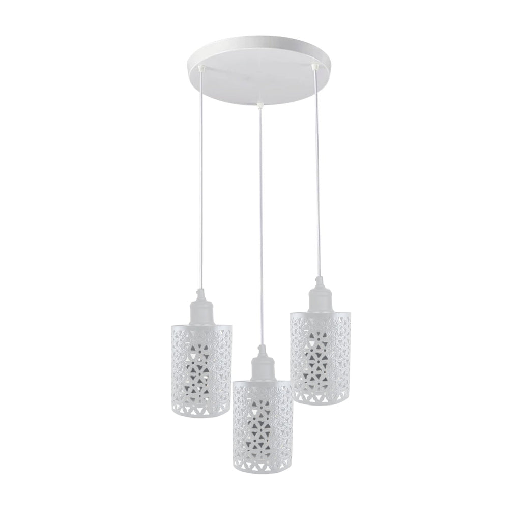 Industrial Retro 3-Way Metallic Round Ceiling Pendant Light Shades Kit