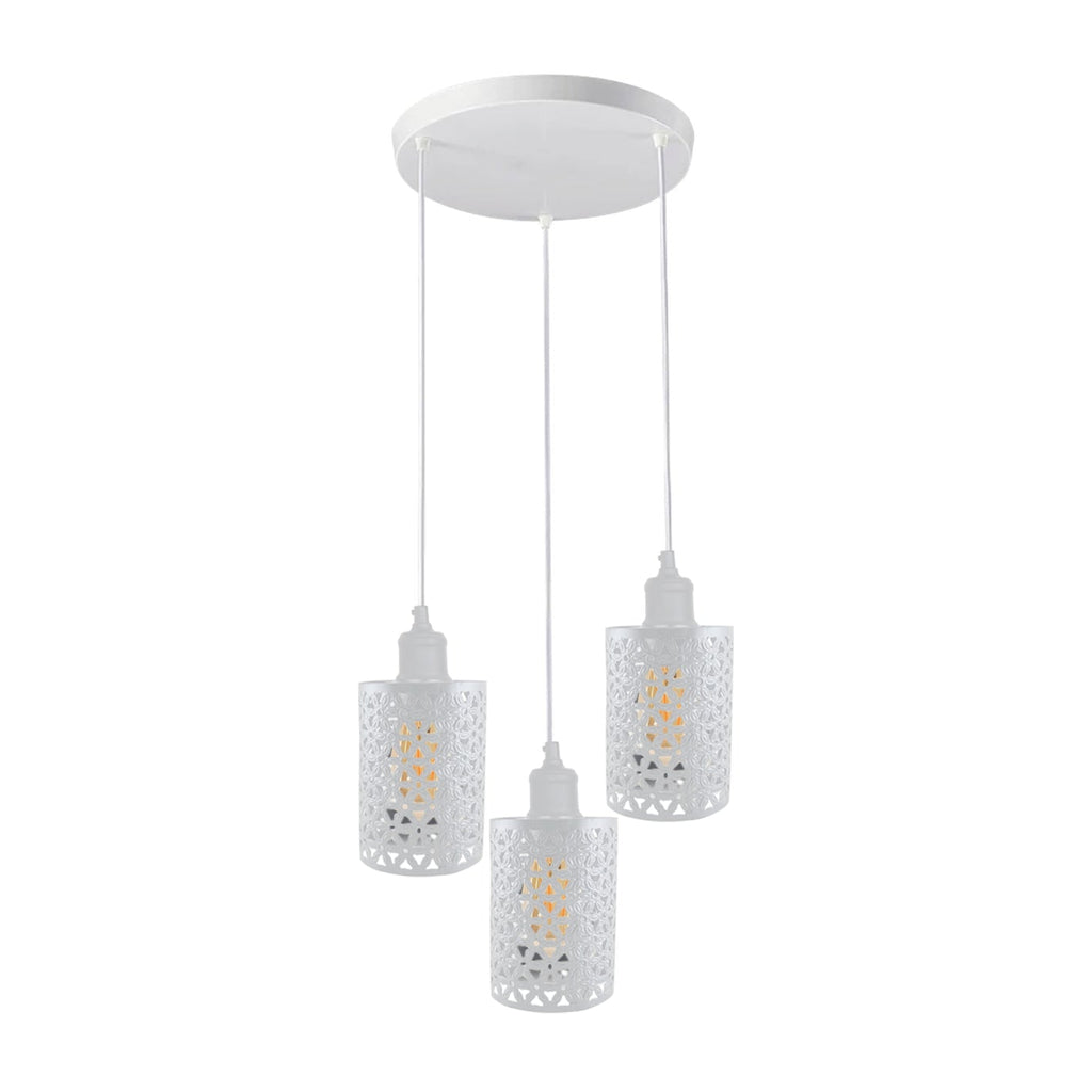Industrial Retro 3-Way Metallic Round Ceiling Pendant Light Shades Kit