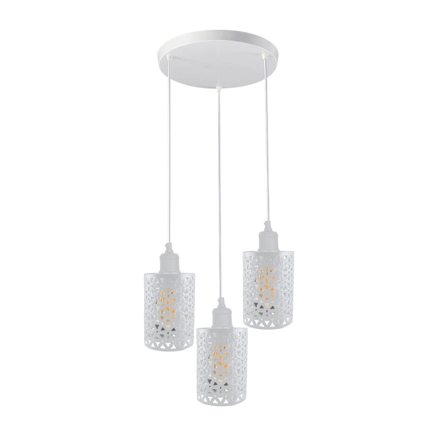 Industrial Retro 3-Way Metallic Round Ceiling Pendant Light Shades Kit