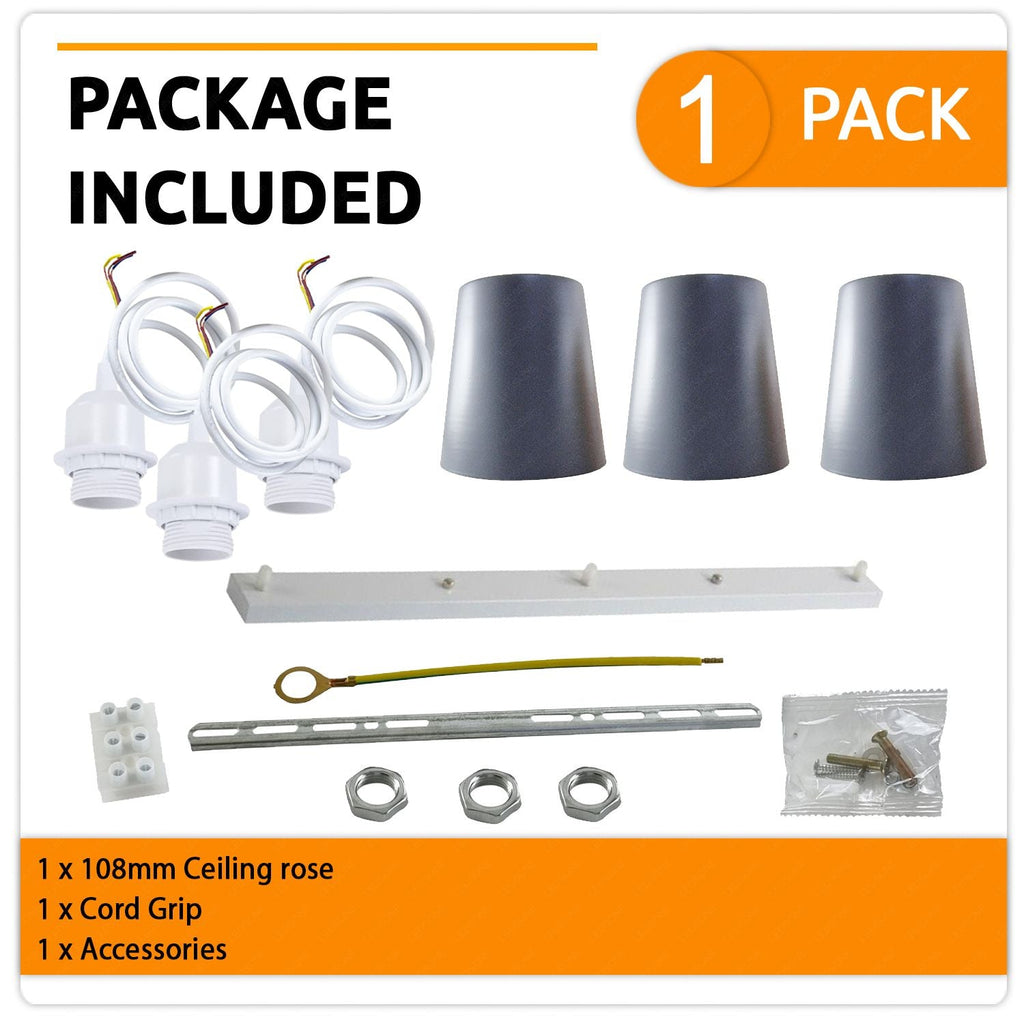 Chic 3-Way Retro Pendant Light Cluster with Adjustable E27 Shades