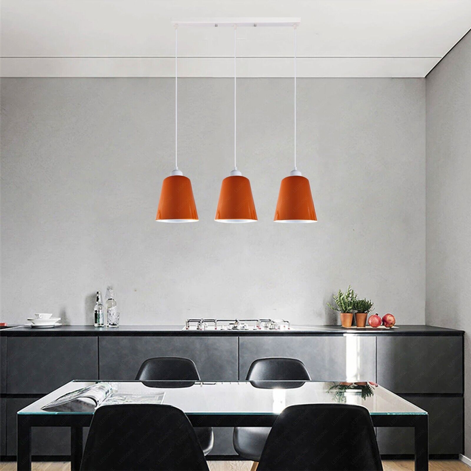 Chic 3-Way Retro Pendant Light Cluster with Adjustable E27 Shades