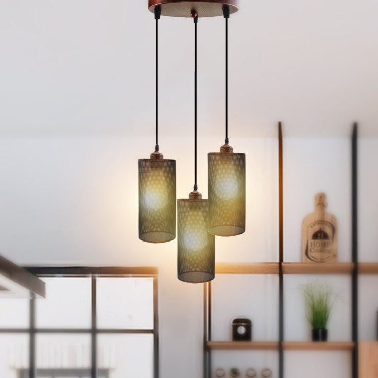 Industrial Retro 3-Way Round Cage Ceiling Pendant Light Fixture E27
