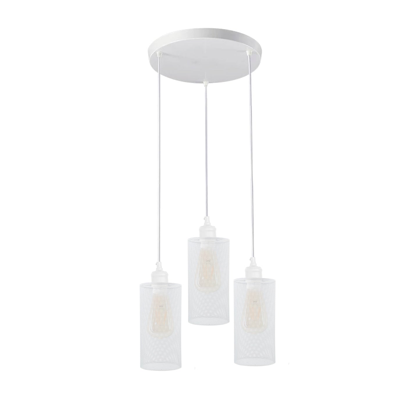 Industrial Retro 3-Way Round Cage Ceiling Pendant Light Fixture E27