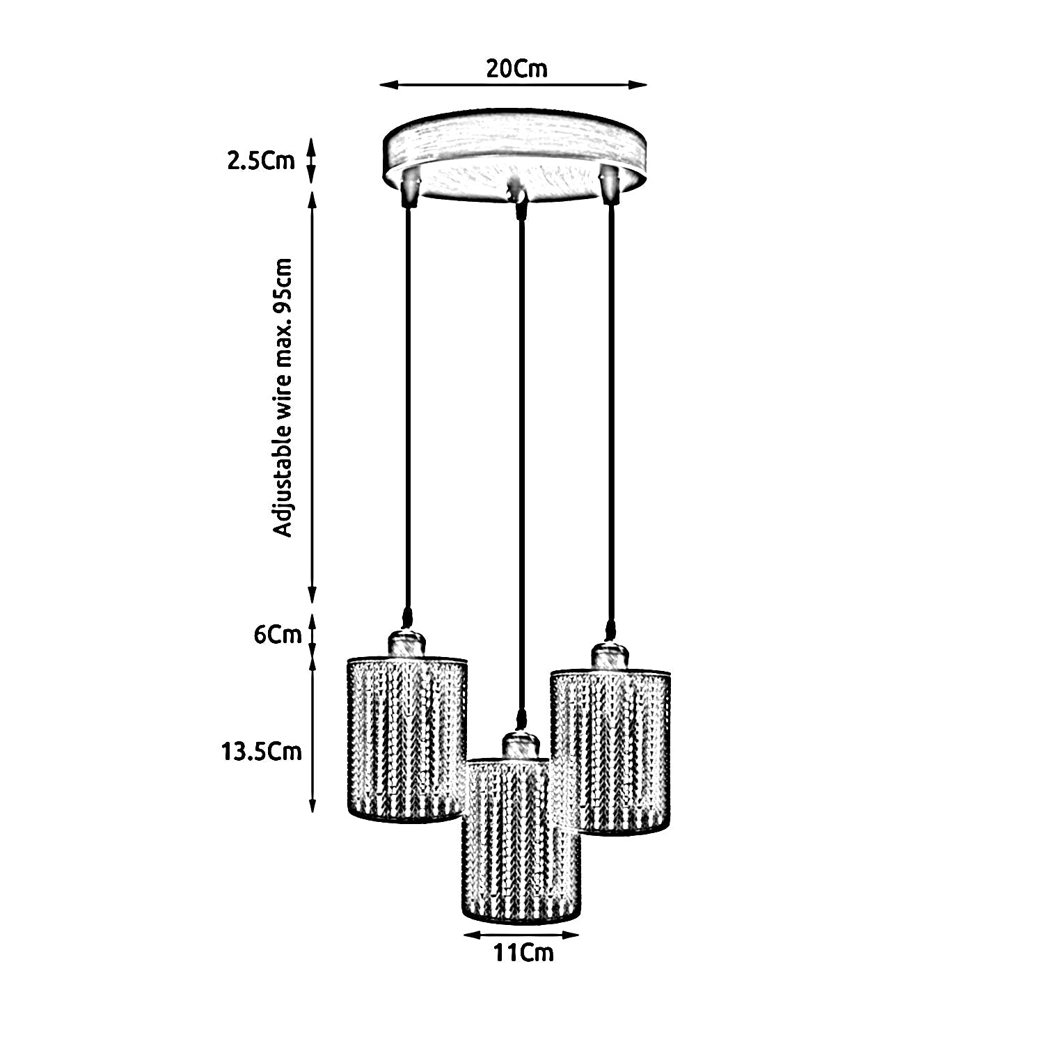 Industrial Vintage Retro 3 way Round Rustic Red ceiling Pendant Cage~3985