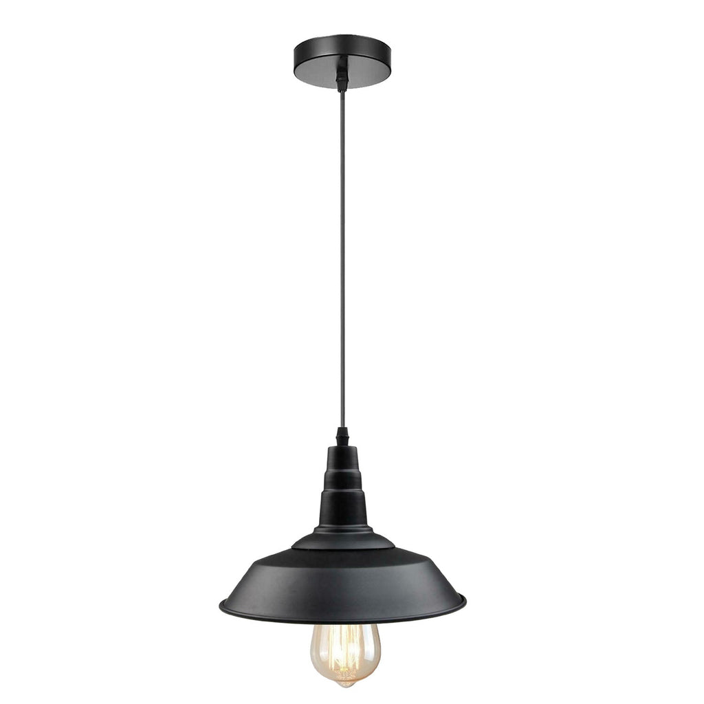 Industrial Vintage Barn Slotted Metal Ceiling Pendant Light E27 Adjustable Retro Design