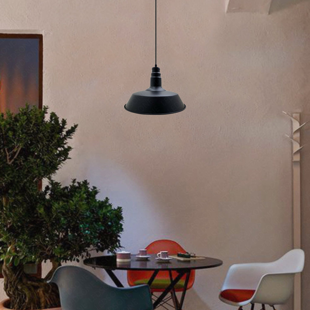 Industrial Vintage Barn Slotted Metal Ceiling Pendant Light E27 Adjustable Retro Design
