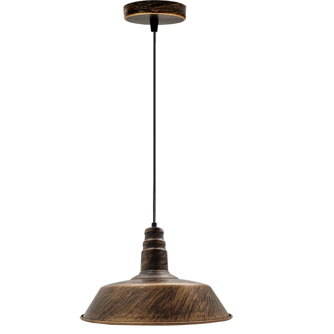 Industrial Vintage Barn Slotted Metal Ceiling Pendant Light E27 Adjustable Retro Design