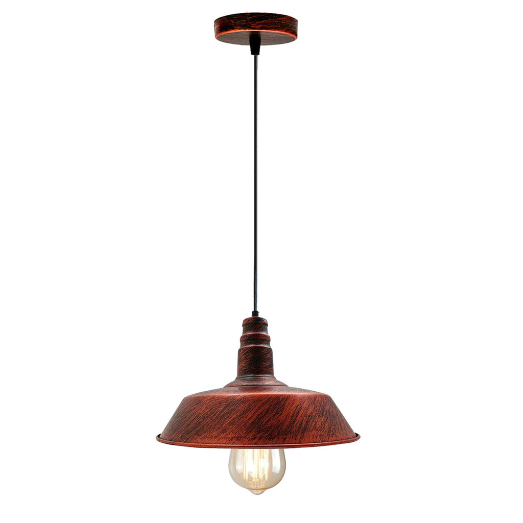 Industrial Vintage Barn Slotted Metal Ceiling Pendant Light E27 Adjustable Retro Design