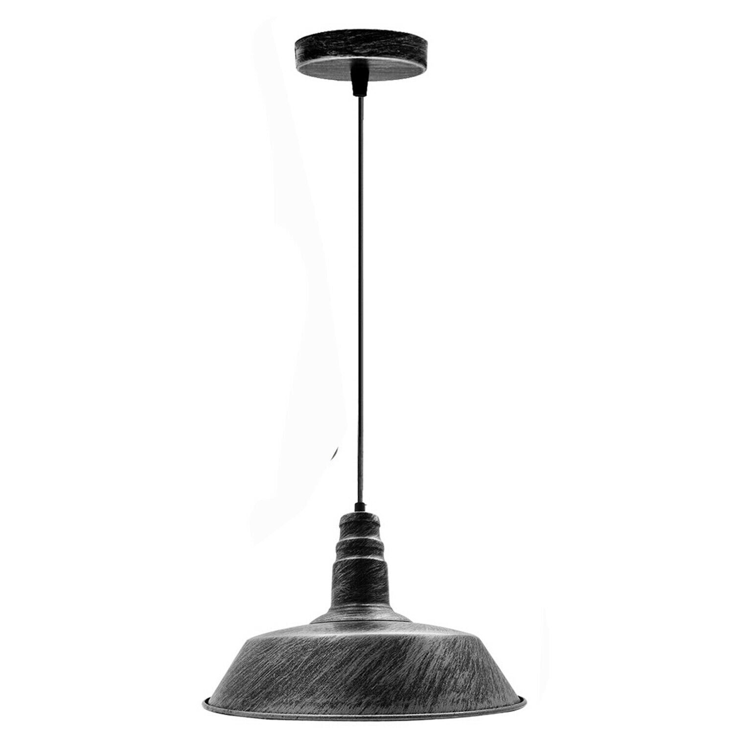 Industrial Vintage Barn Slotted Metal Ceiling Pendant Light E27 Adjustable Retro Design