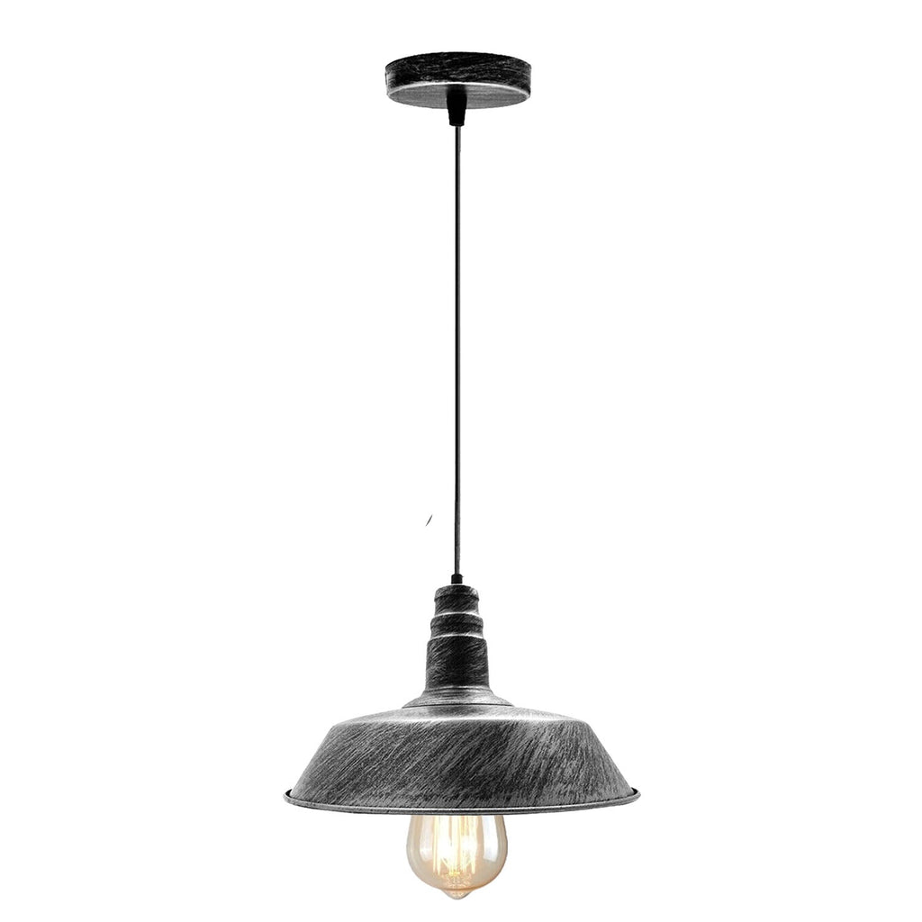 Industrial Vintage Barn Slotted Metal Ceiling Pendant Light E27 Adjustable Retro Design