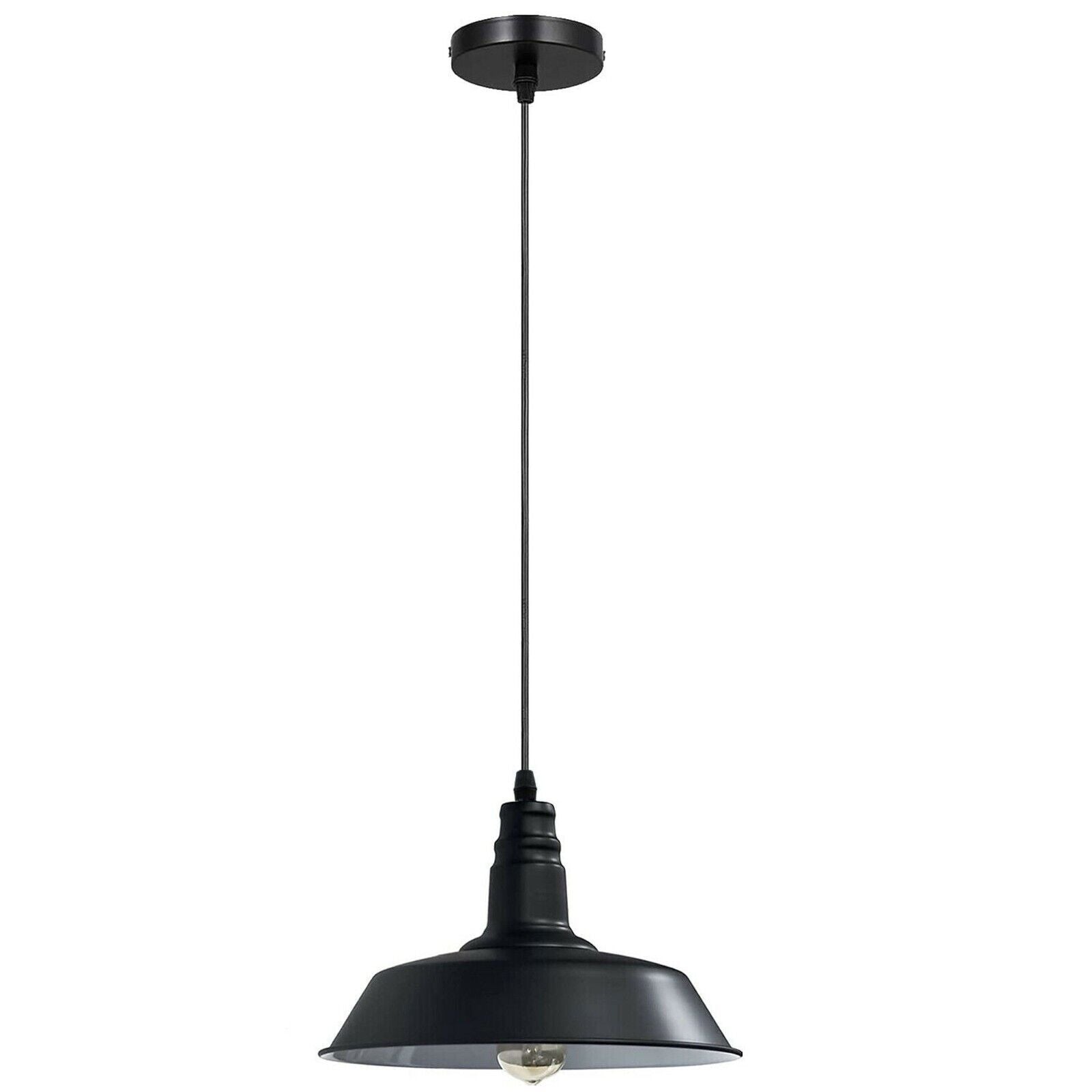 Modern Metal Barn Shade Kitchen Island Pendant Light, Adjustable Height Ceiling Lamp