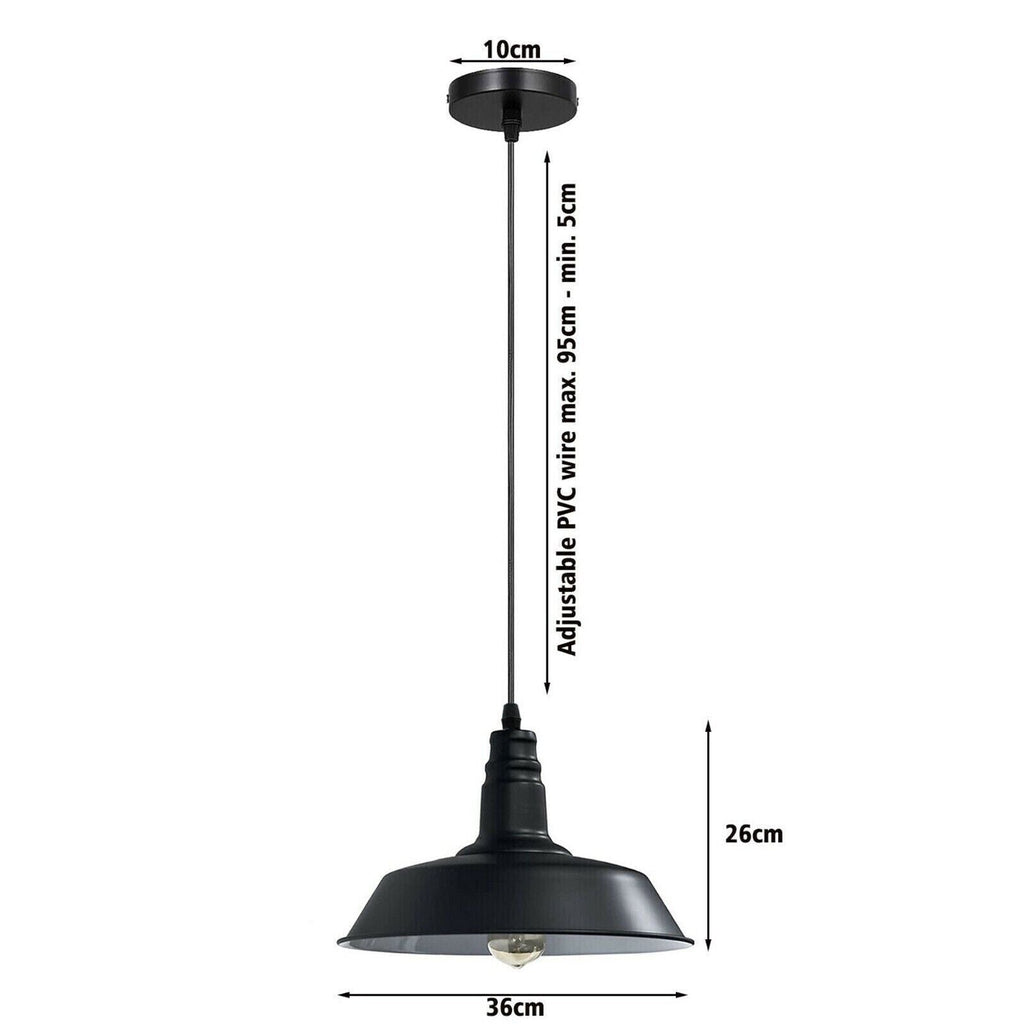 Modern Metal Barn Shade Kitchen Island Pendant Light, Adjustable Height Ceiling Lamp