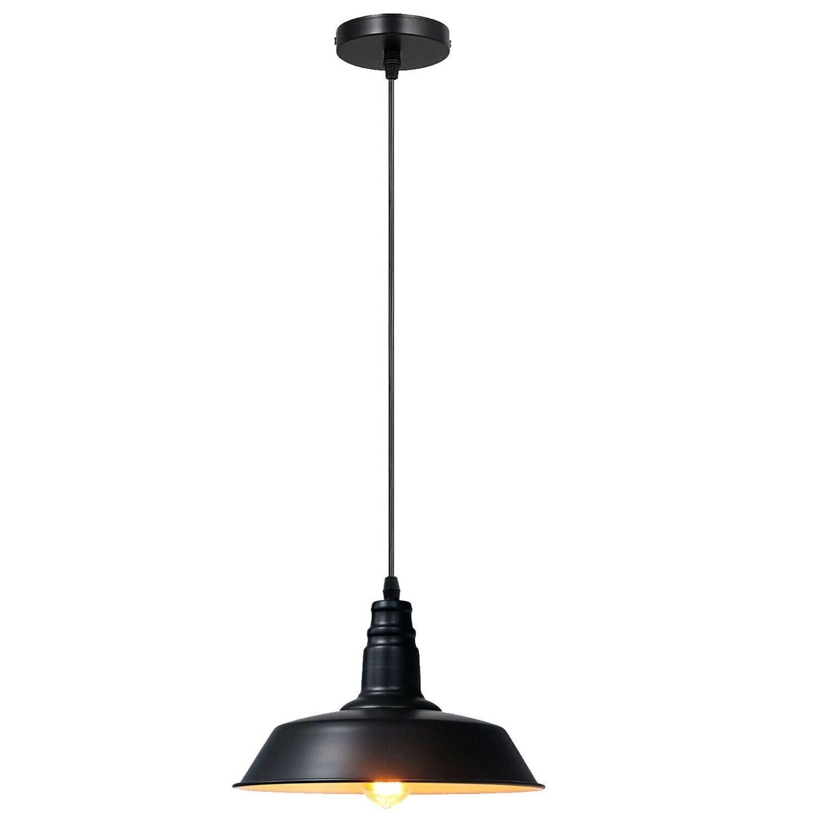 Modern Metal Barn Shade Kitchen Island Pendant Light, Adjustable Height Ceiling Lamp