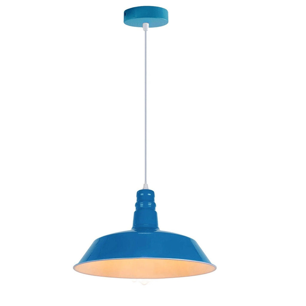 Modern Metal Barn Shade Kitchen Island Pendant Light, Adjustable Height Ceiling Lamp