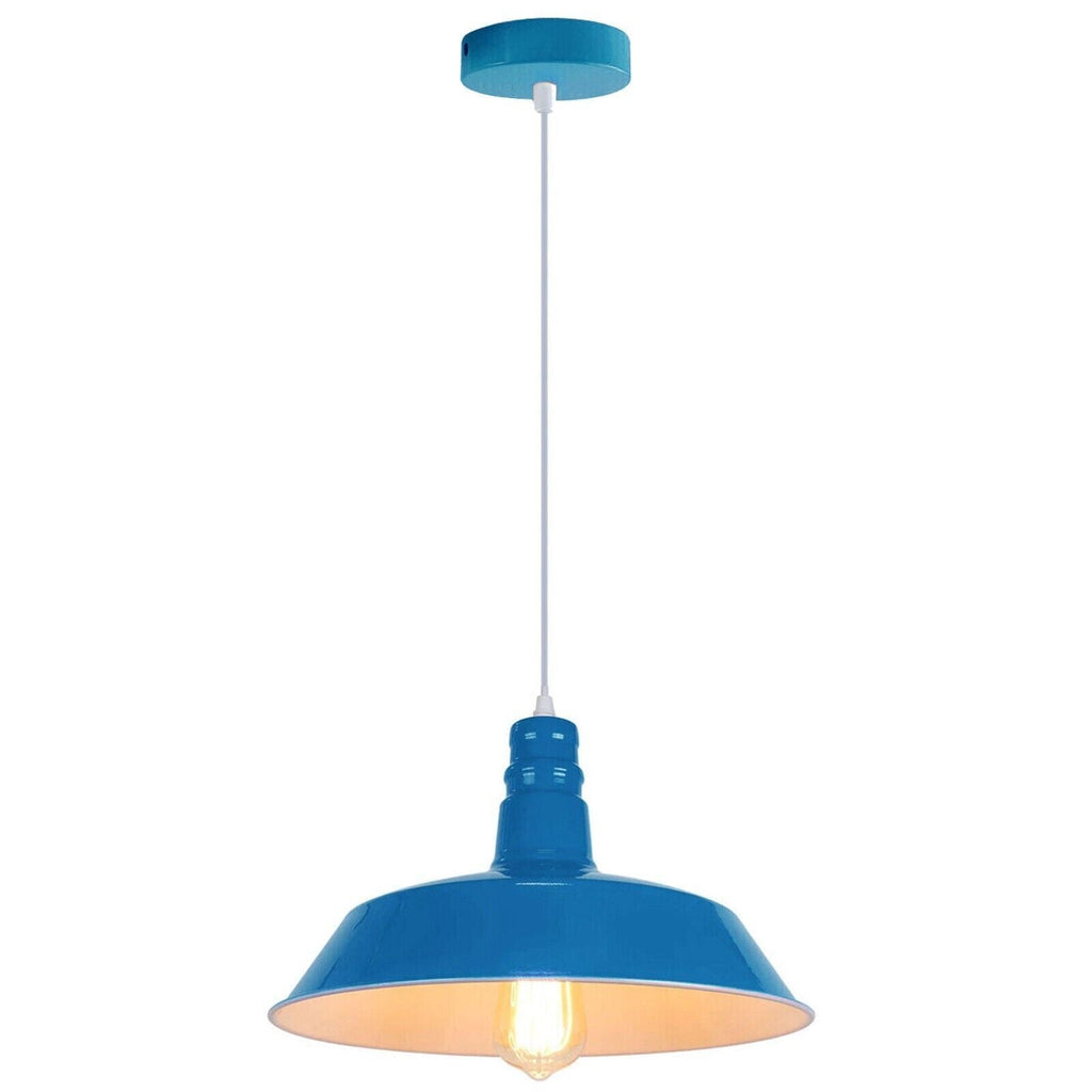 Modern Metal Barn Shade Kitchen Island Pendant Light, Adjustable Height Ceiling Lamp
