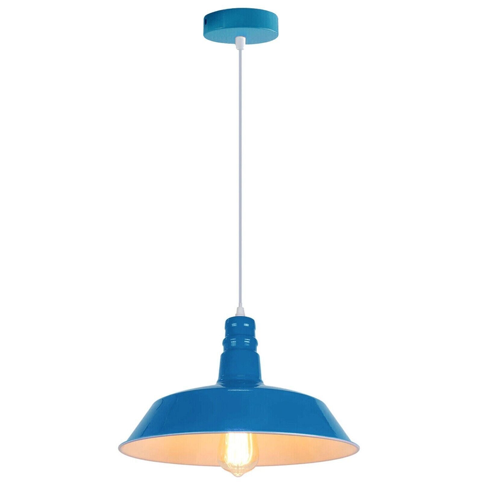 Modern Metal Barn Shade Kitchen Island Pendant Light, Adjustable Height Ceiling Lamp