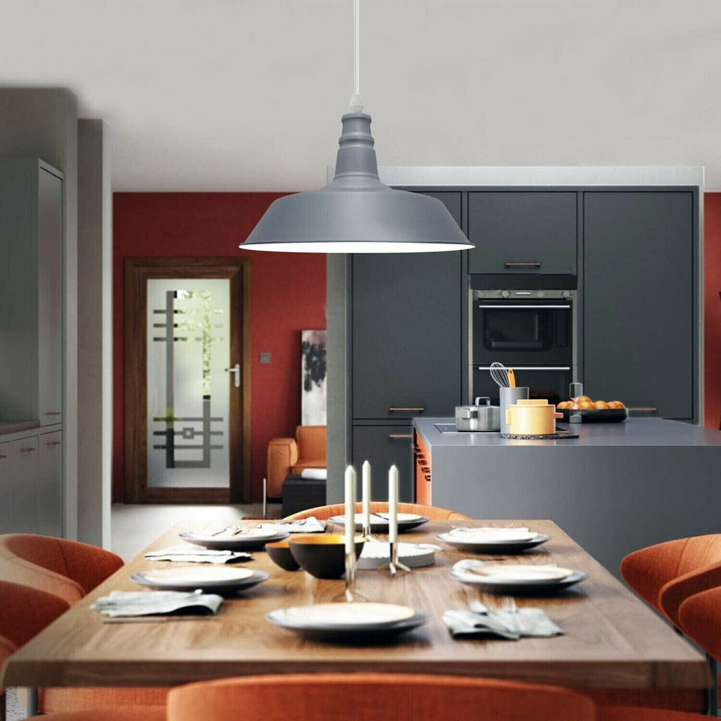 Modern Metal Bowl Shade Pendant Light Fixture Adjustable Hanging Lamp Decorative